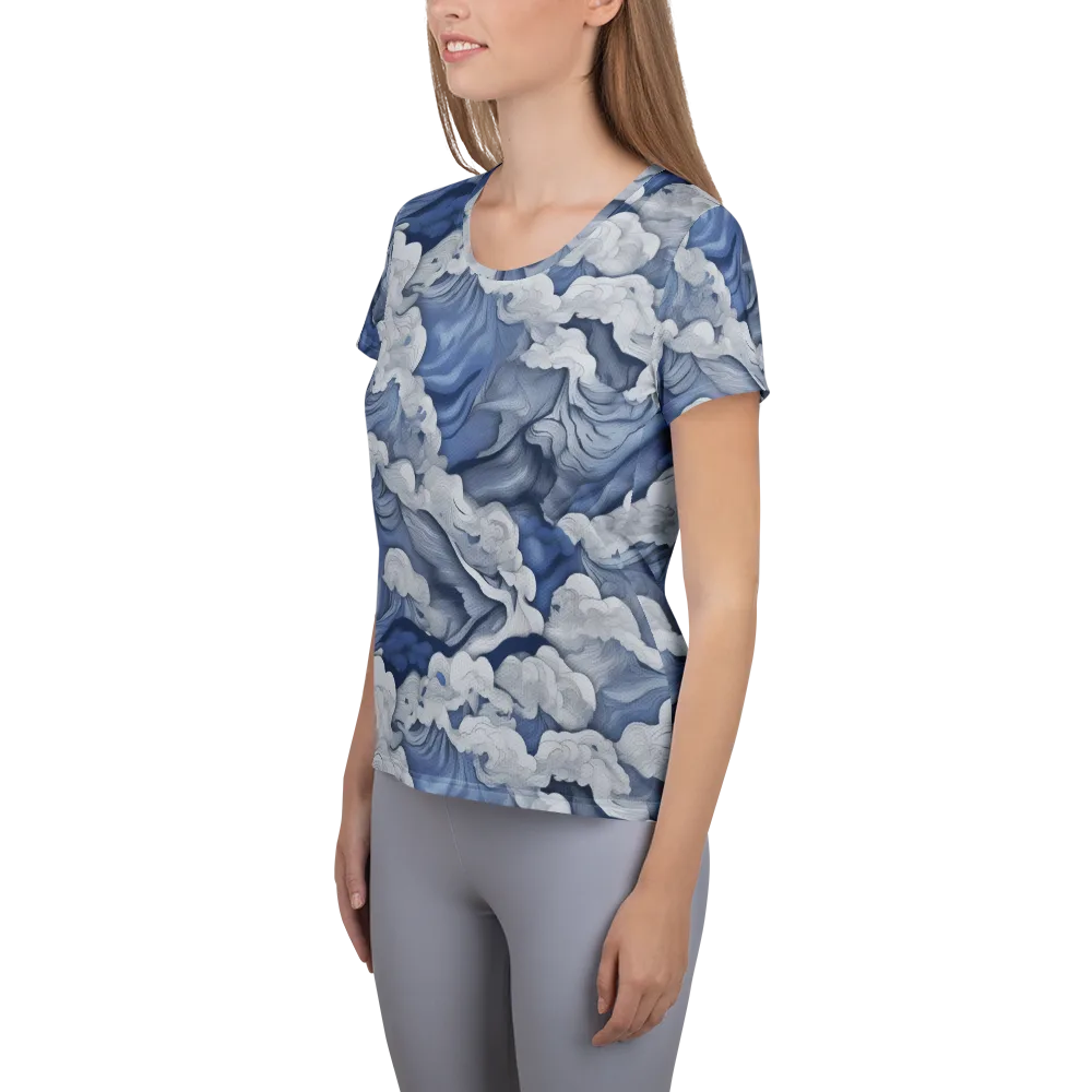 Blue Hour Tide on Women's Athletic T-Shirt — Left