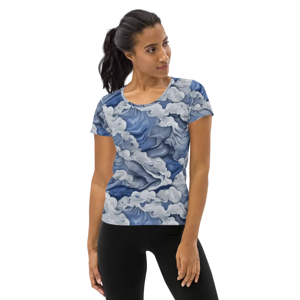 Blue Hour Tide on Women's Athletic T-Shirt — Front