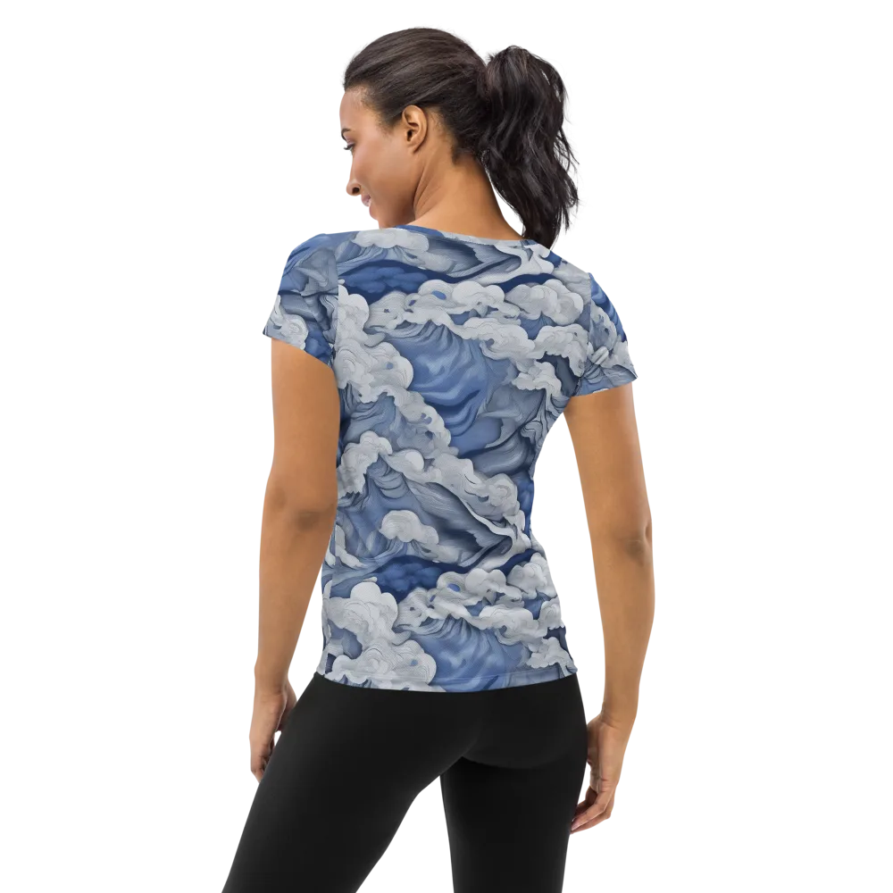 Blue Hour Tide on Women's Athletic T-Shirt — Back