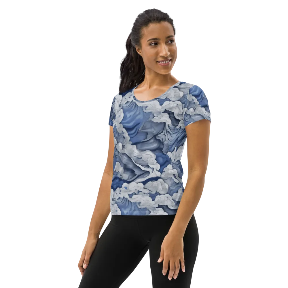 Blue Hour Tide on Women's Athletic T-Shirt — Left