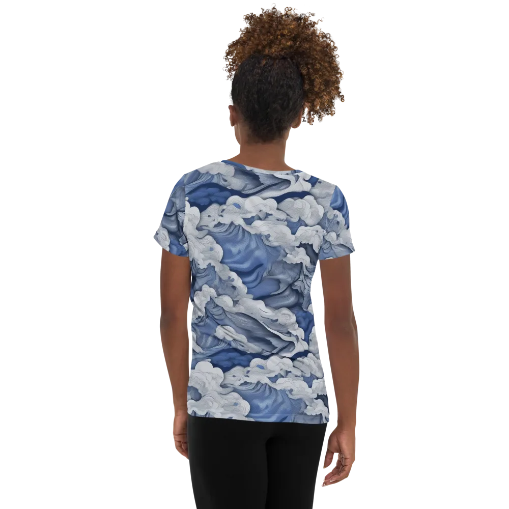 Blue Hour Tide on Women's Athletic T-Shirt — Back