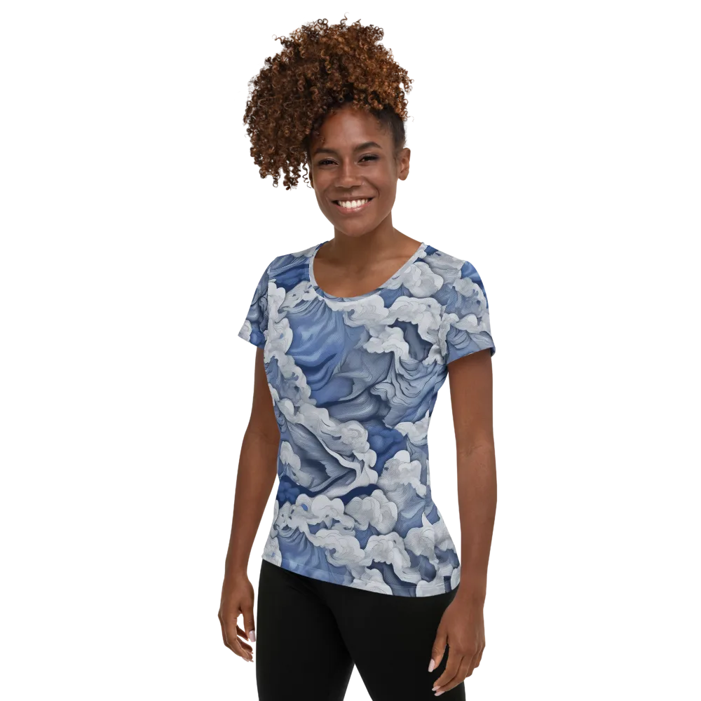 Blue Hour Tide on Women's Athletic T-Shirt — Left