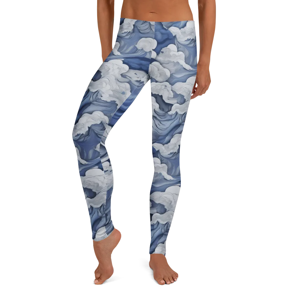 Blue Hour Tide on Leggings — Front