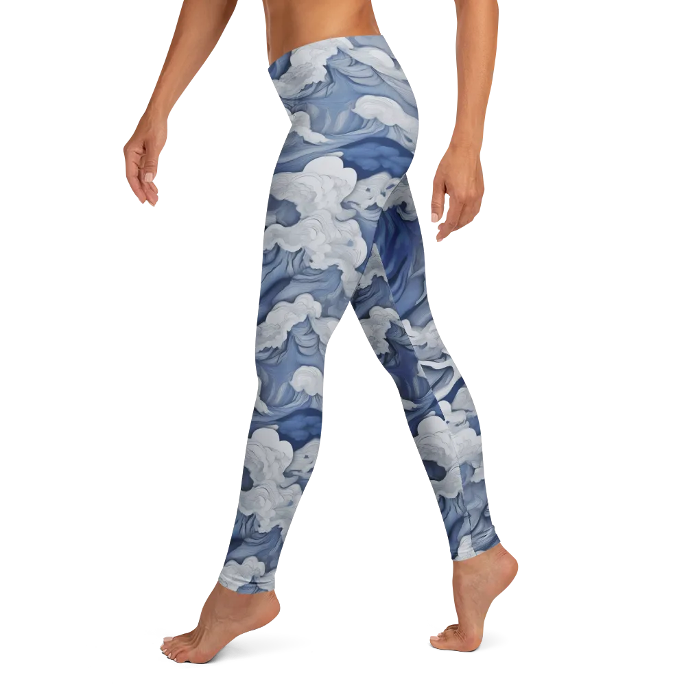 Blue Hour Tide on Leggings — Left