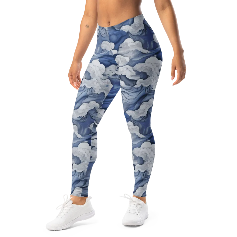 Blue Hour Tide on Leggings — Left Front