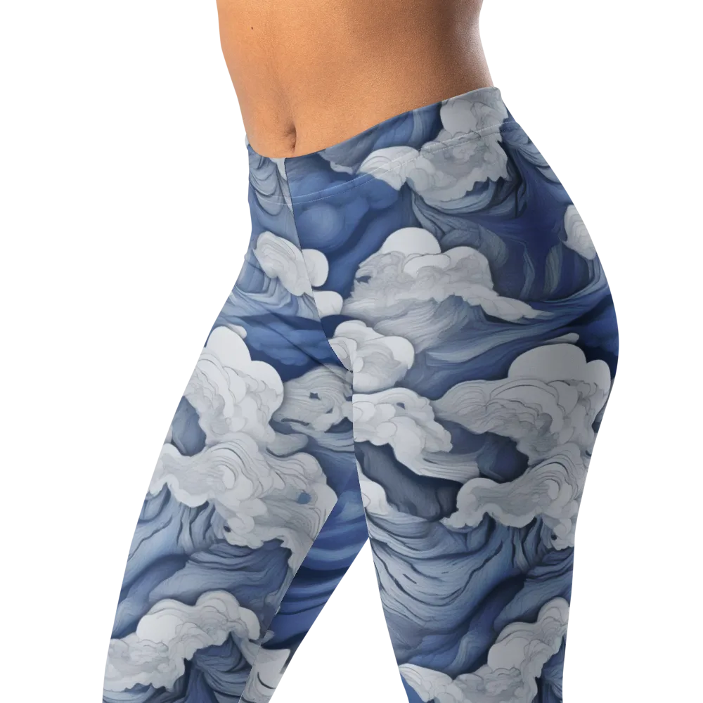 Blue Hour Tide on Leggings — Left Front