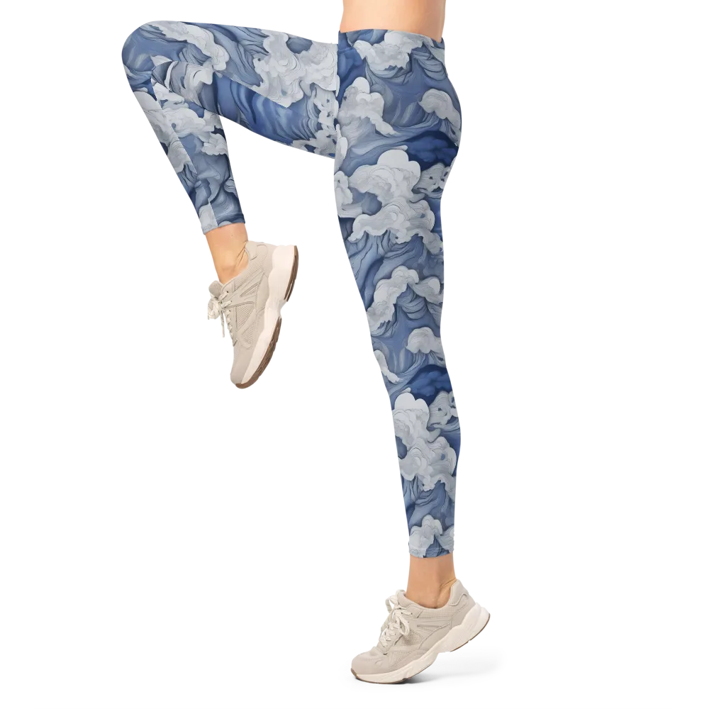 Blue Hour Tide on Leggings — Left