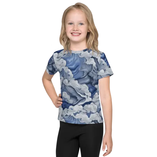 Blue Hour Tide on a Kids Crew Neck T-Shirt