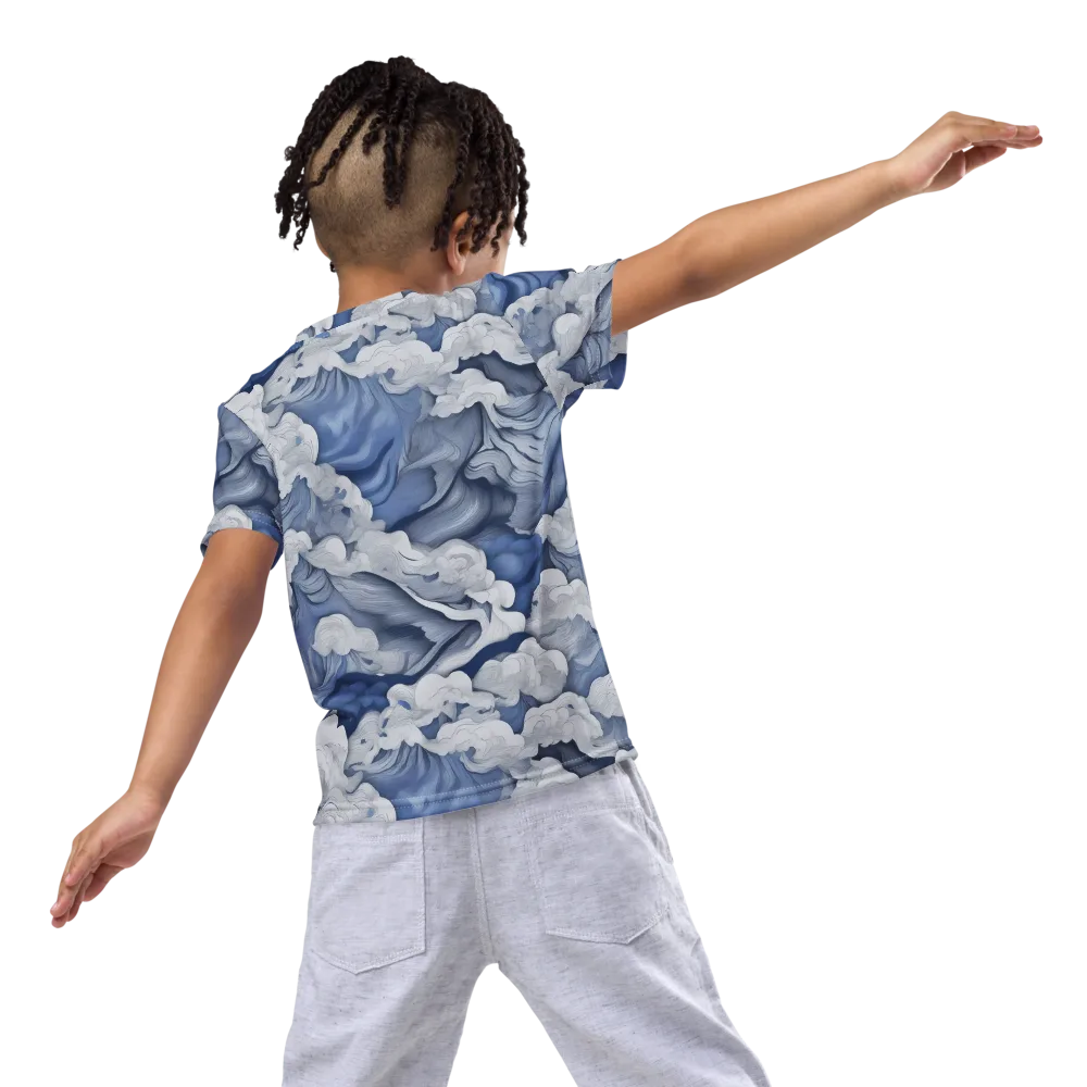 Blue Hour Tide on Kids Crew Neck T-Shirt — Back