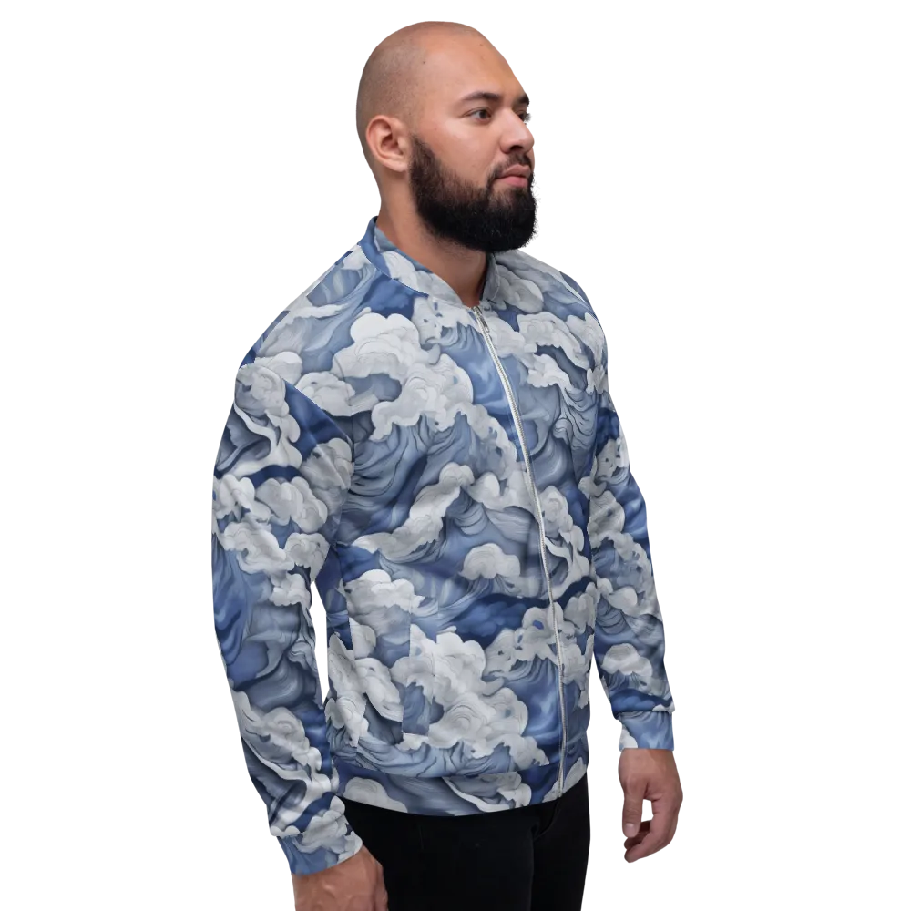 Blue Hour Tide on Bomber Jacket — Right