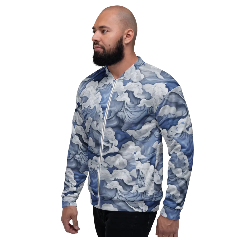 Blue Hour Tide on Bomber Jacket — Left