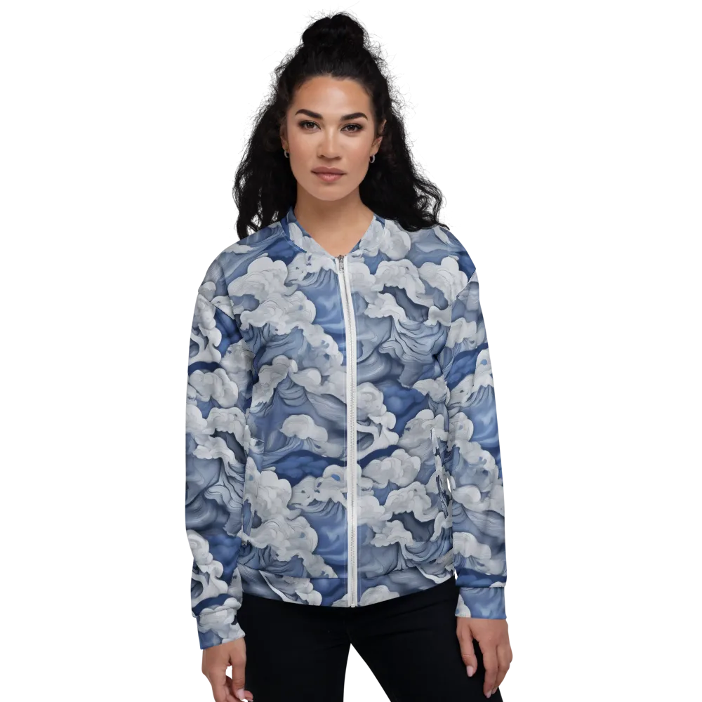 Blue Hour Tide on Bomber Jacket — Front