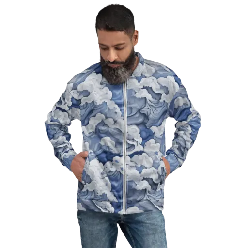 Blue Hour Tide on a Bomber Jacket