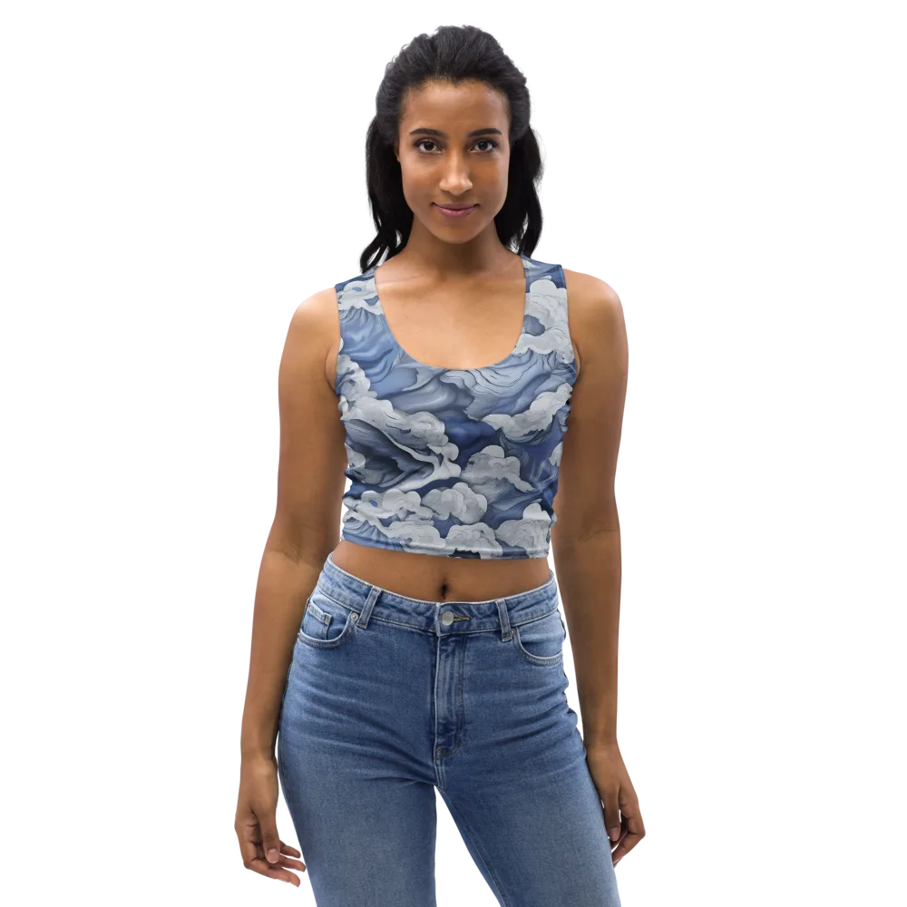 Blue Hour Tide on Crop Top — Front