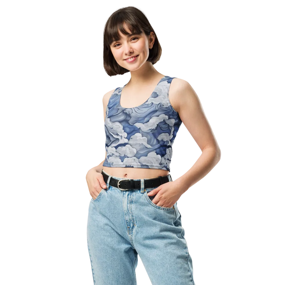 Blue Hour Tide on Crop Top — Front