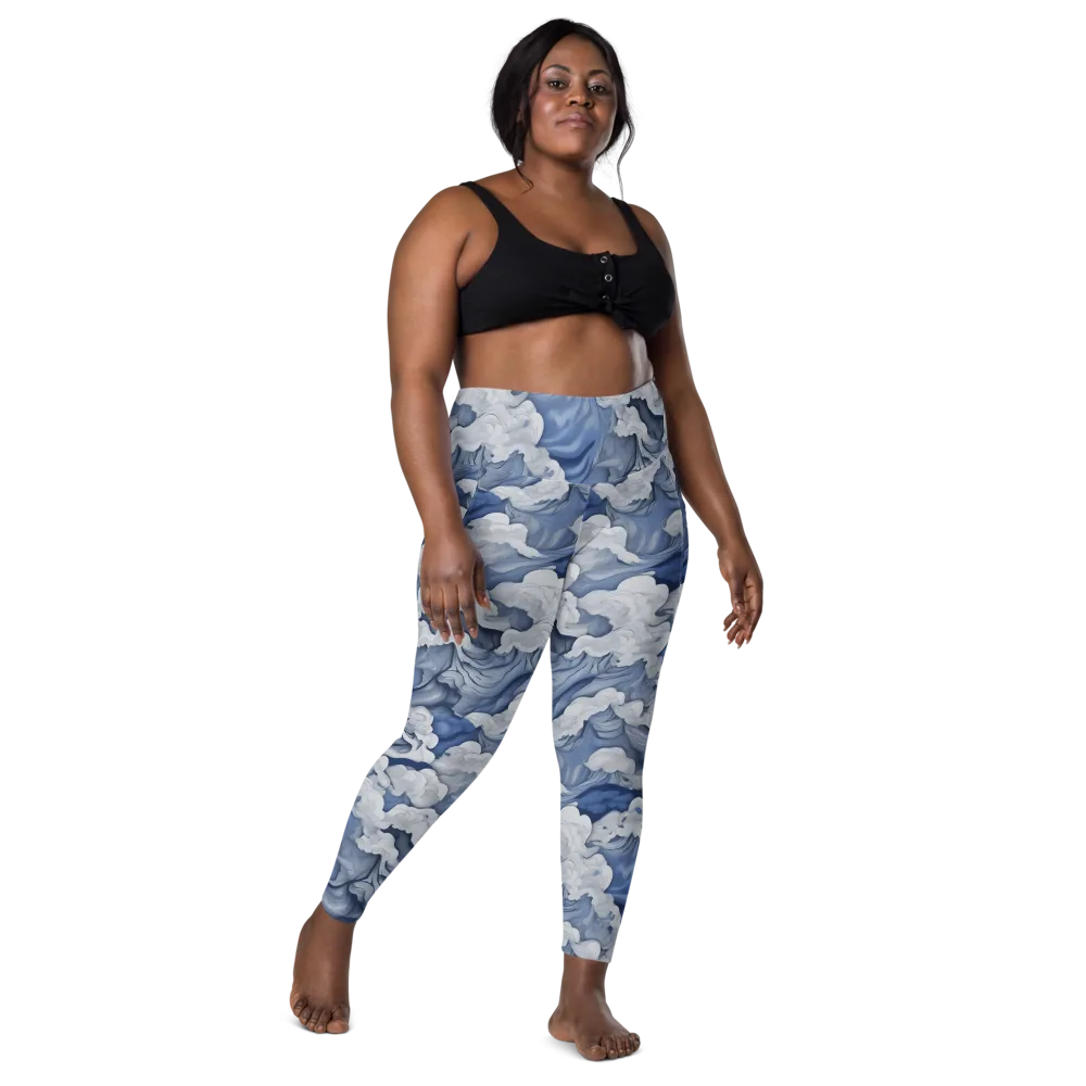 Blue Hour Tide on Leggings with Pockets — Front