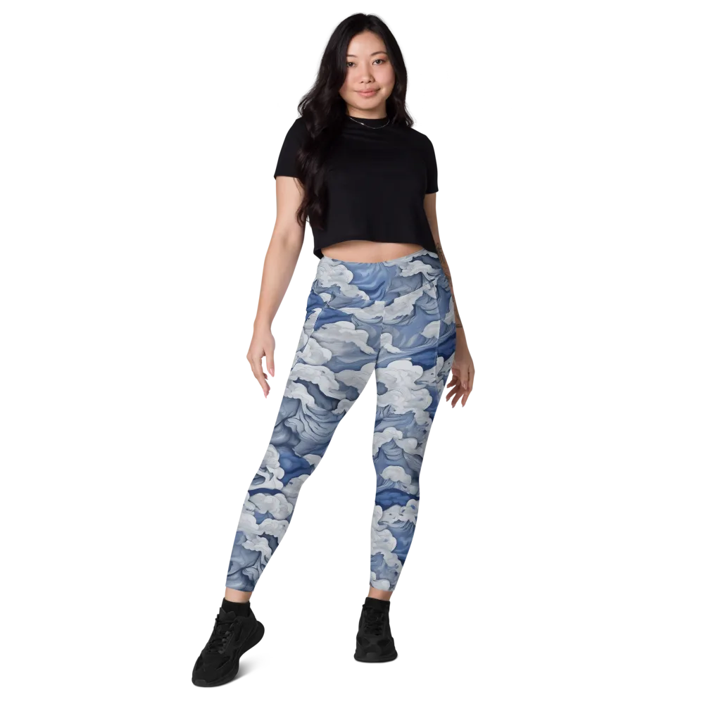 Blue Hour Tide on Leggings with Pockets — Front