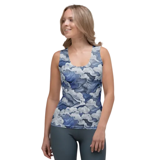 Blue Hour Tide on a Women's Tank Top