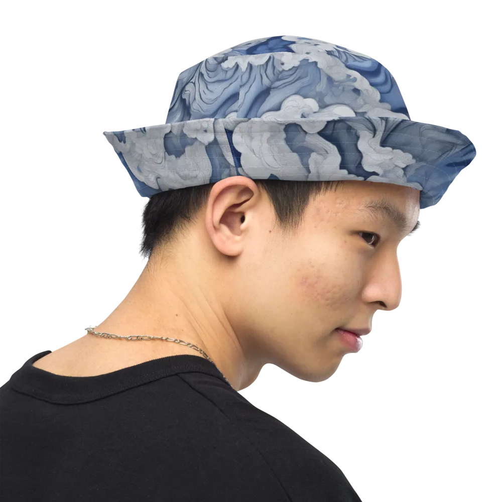 Blue Hour Tide on Reversible Bucket Hat — Right Outside