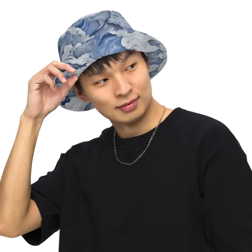 Blue Hour Tide on a Reversible Bucket Hat