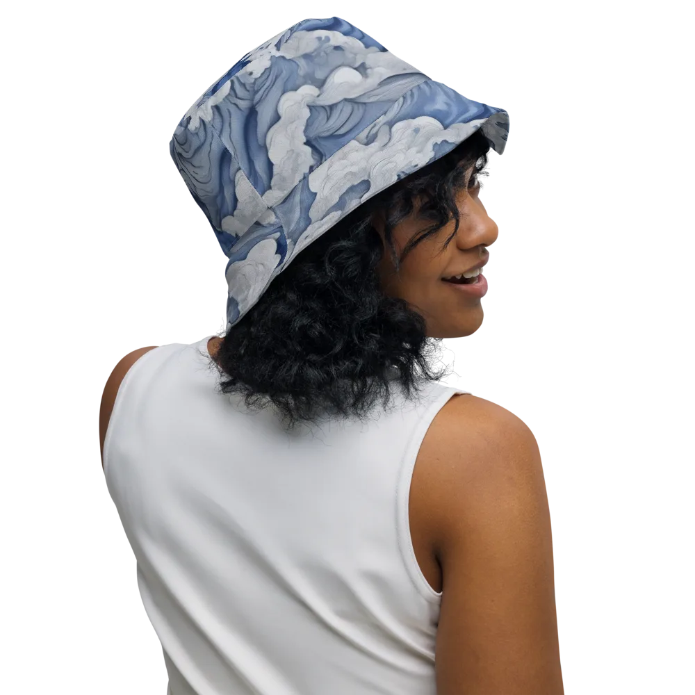 Blue Hour Tide on Reversible Bucket Hat — Right Outside