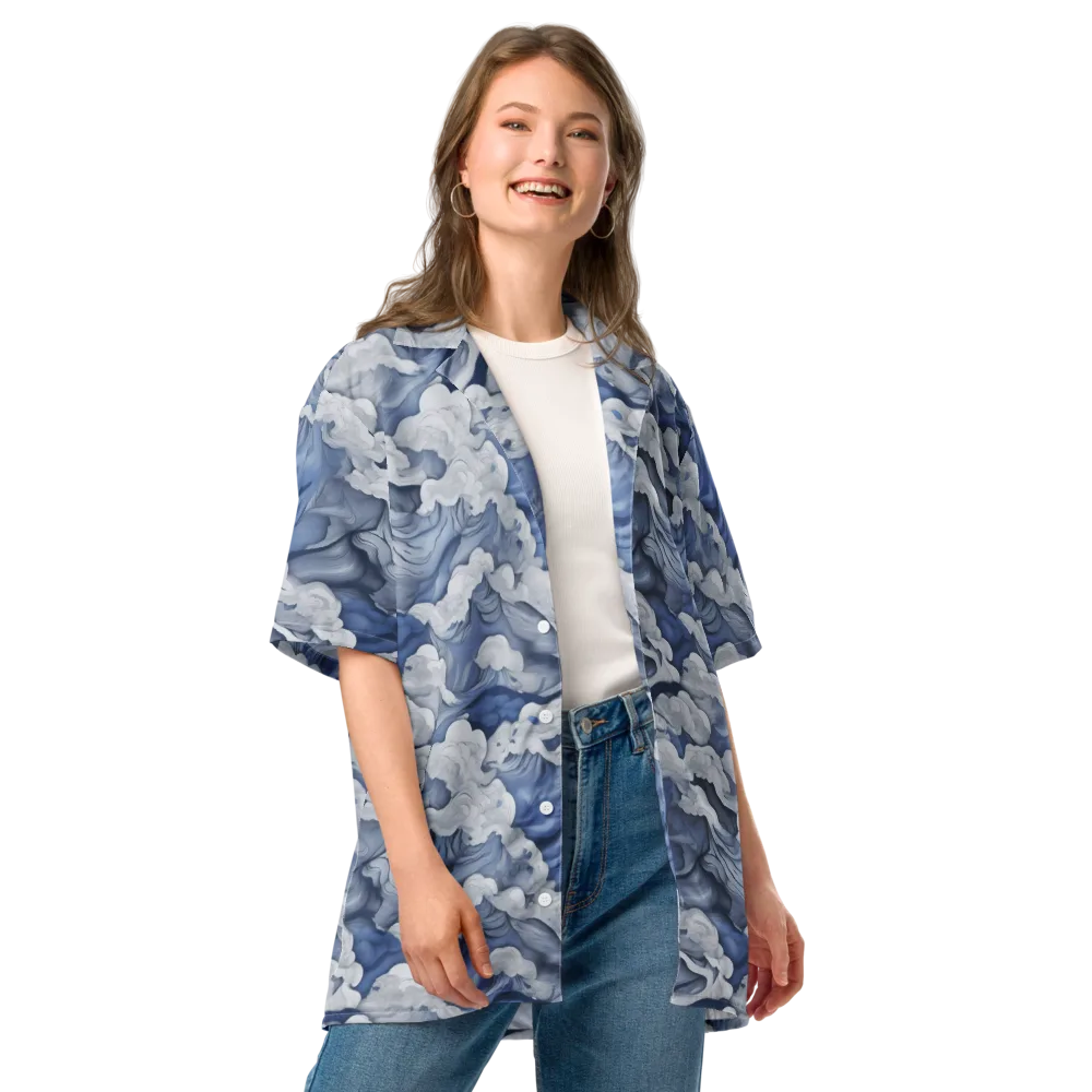 Blue Hour Tide on Button Shirt — Front