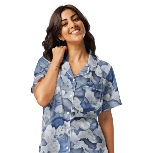 Blue Hour Tide on a Women's Short Sleeve Pajama Top