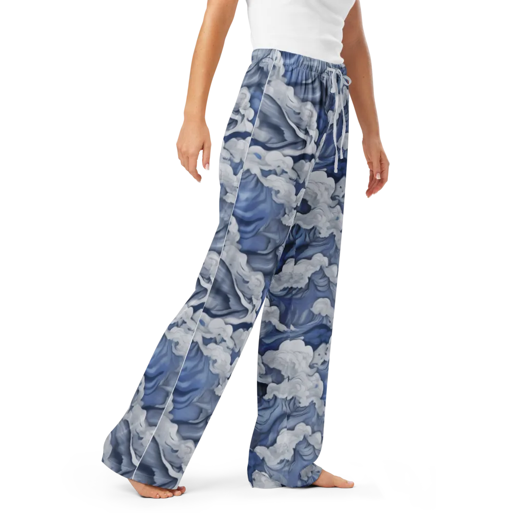 Blue Hour Tide on Women's Pajama Pants — Right Front