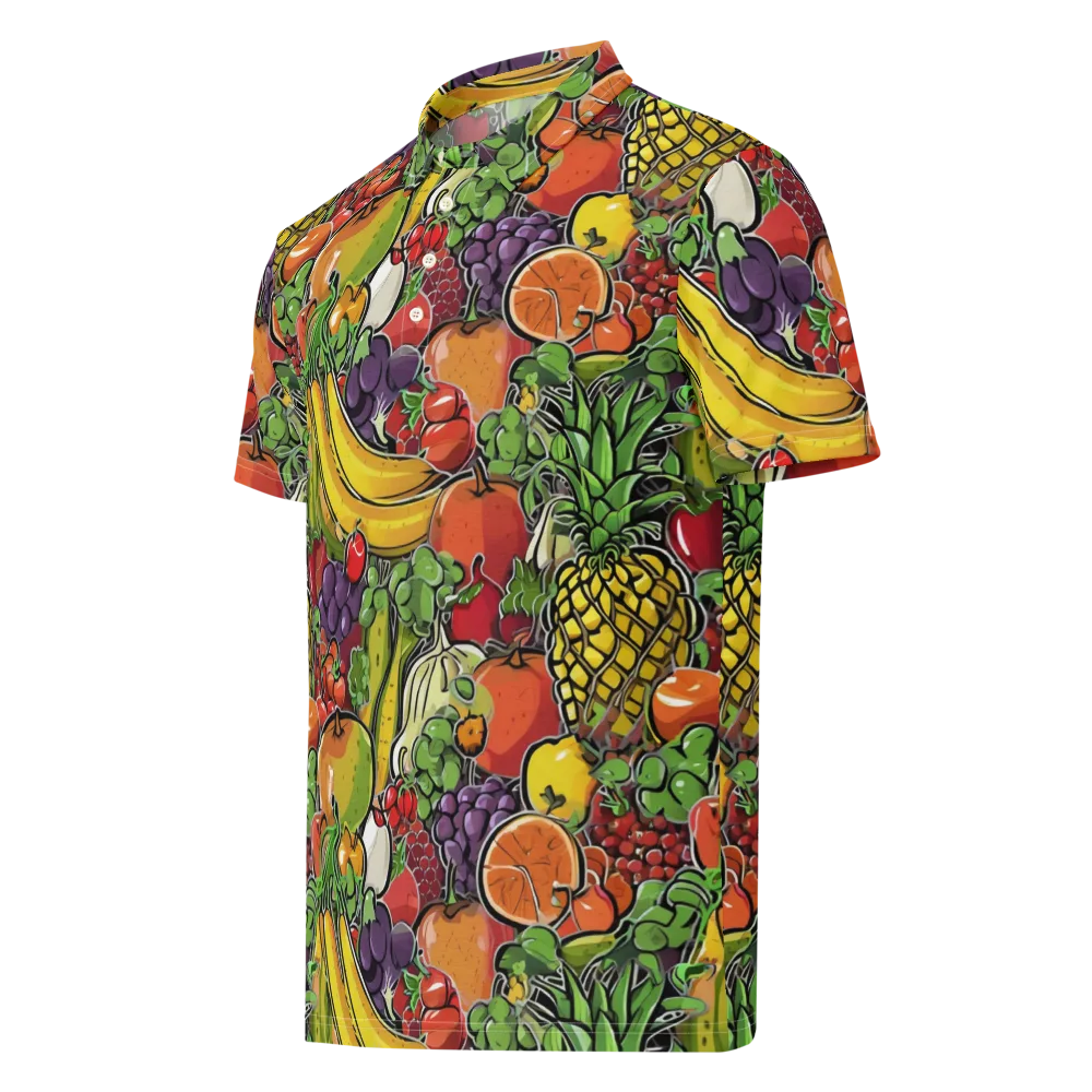 Tropical Market on Men's Slim Fit Polo Shirt — Left Front