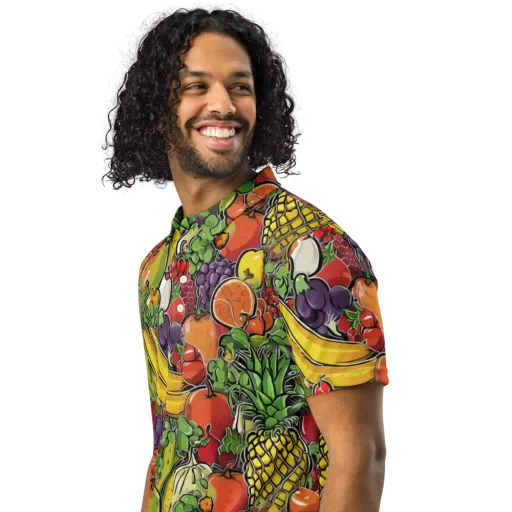 Tropical Market on a Men's Slim Fit Polo Shirt