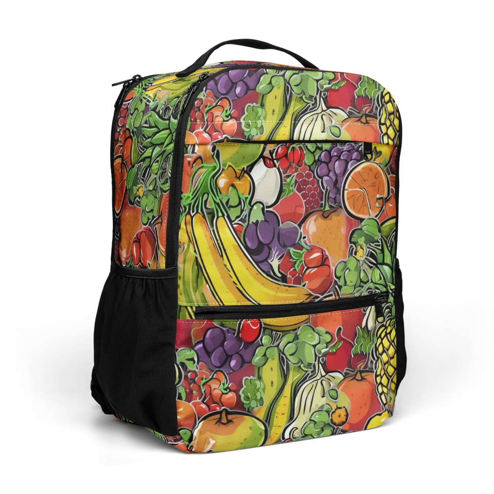 Tropical Market on Utility Backpack — Right Front
