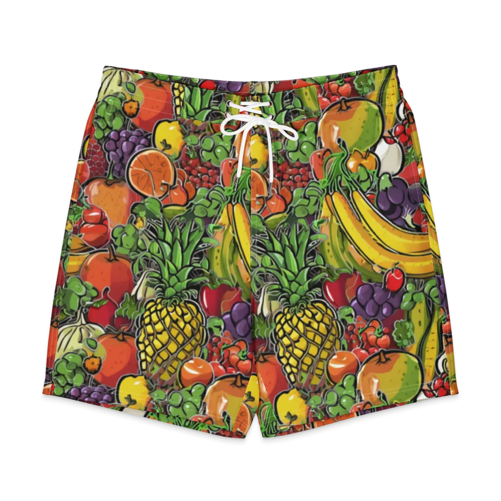 Tropical Market on Men's Board Shorts — Front