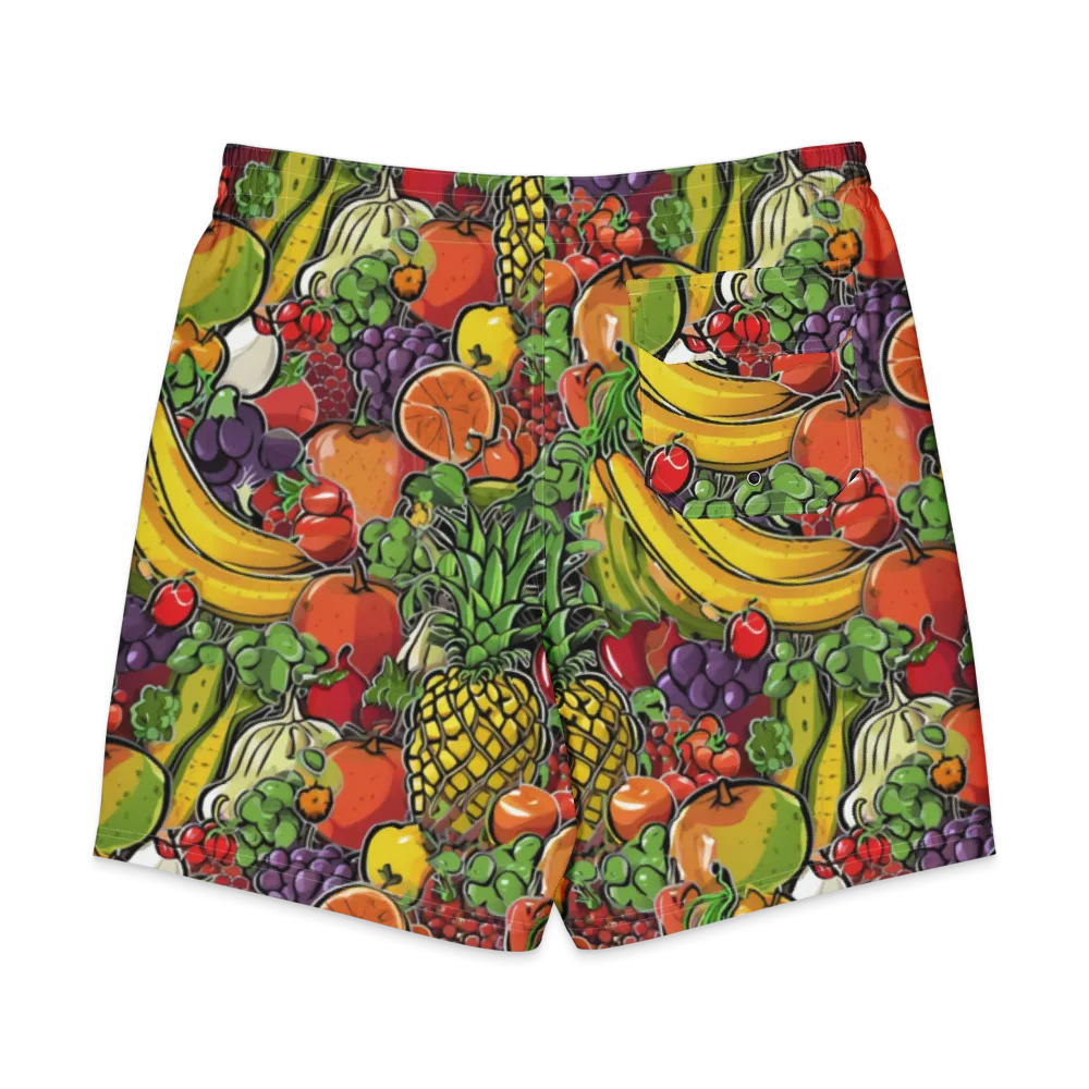 Tropical Market on Men's Board Shorts — Back