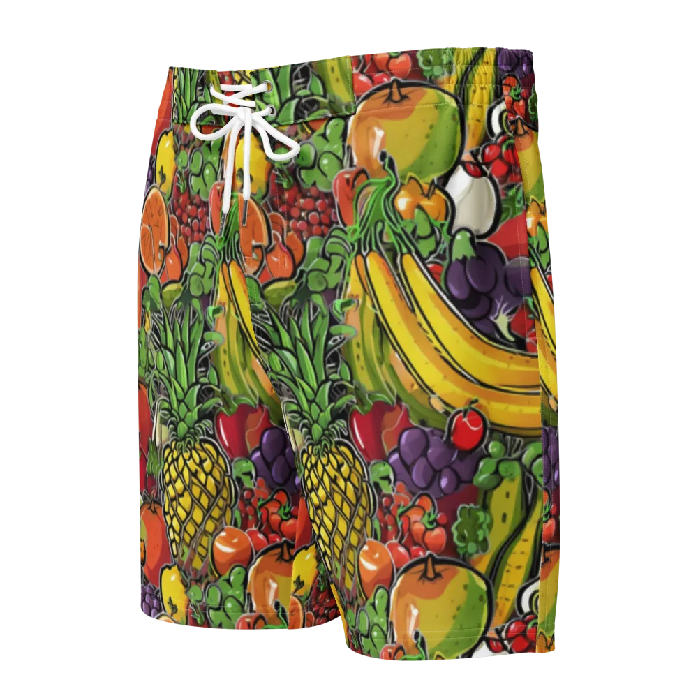 Tropical Market on Men's Board Shorts — Front