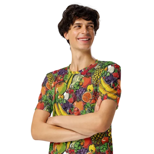 Tropical Market on a Men's Crew Neck T-Shirt