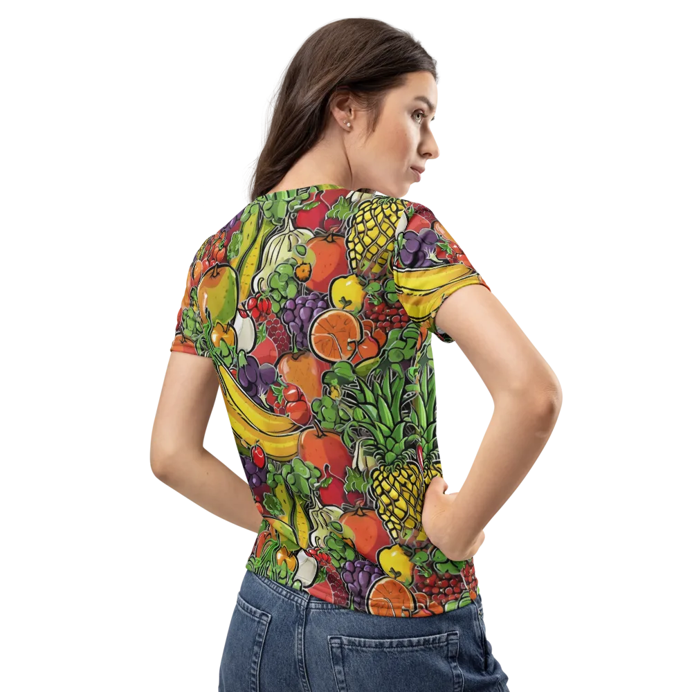 Tropical Market on Women's Crew Neck T-Shirt — Back