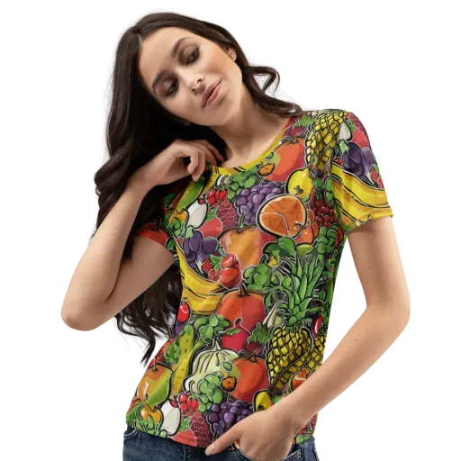 Tropical Market on a Women's Crew Neck T-Shirt