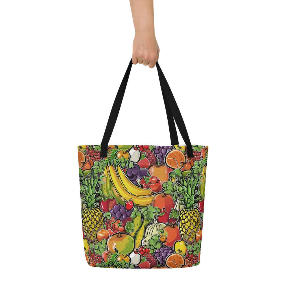Tropical Market on Large Tote Bag W/ Pocket — Front
