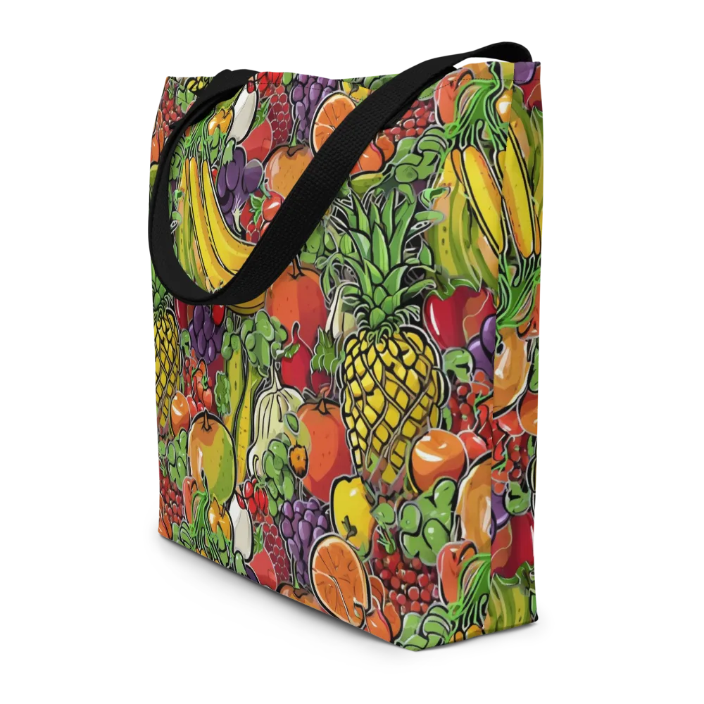 Tropical Market on Large Tote Bag W/ Pocket — Front