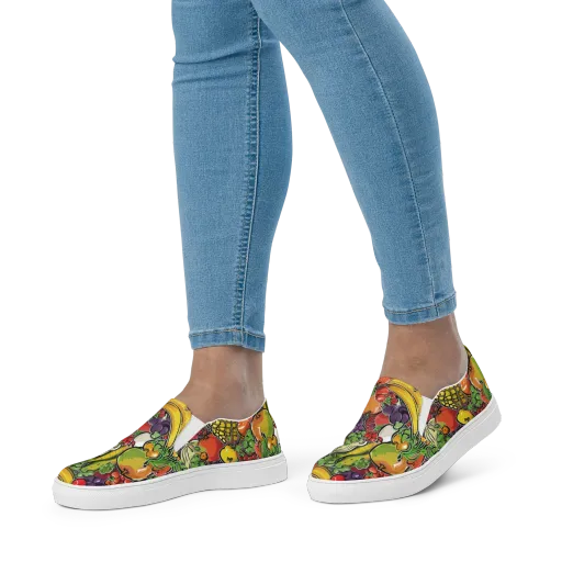 Tropical Market on a Women's Slip-On Canvas Shoes