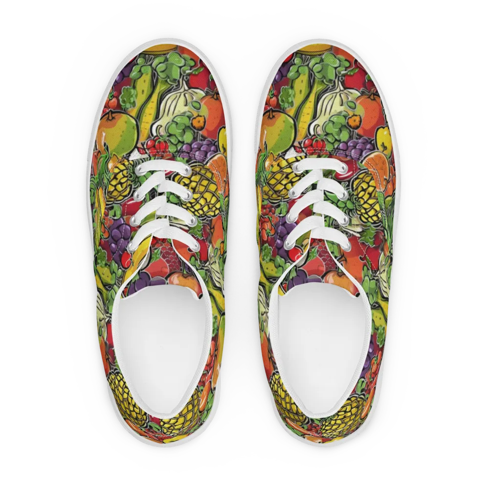 Tropical Market on Men's Lace-Up Canvas Shoes — Front