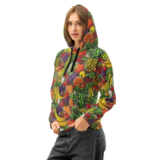 Tropical Market on a Cotton Hoodie
