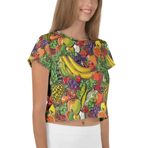 Tropical Market on a Crop Tee