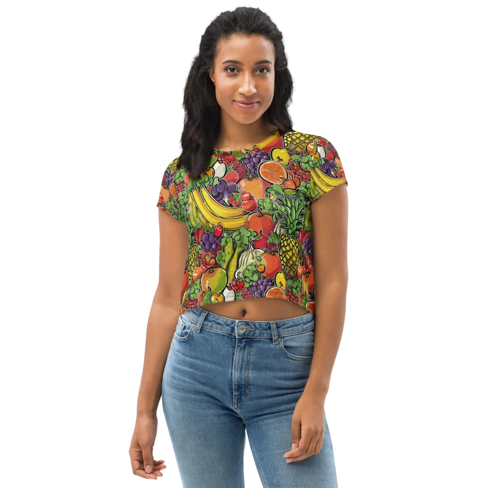 Tropical Market on Crop Tee — Front