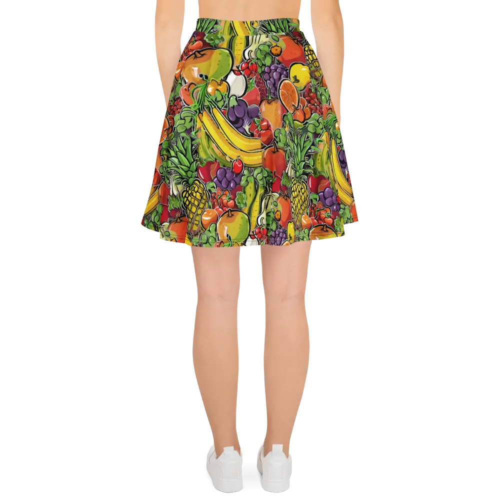 Tropical Market on Skater Skirt — Back