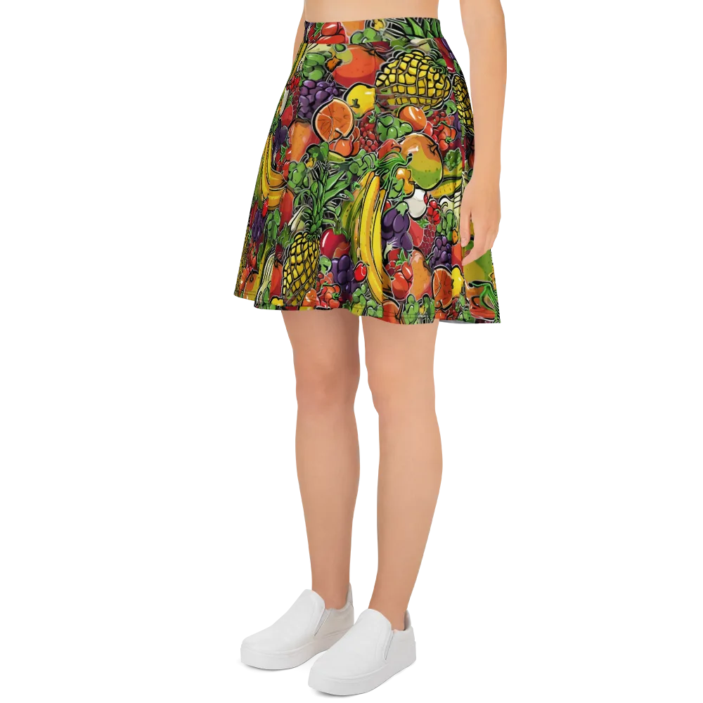 Tropical Market on Skater Skirt — Left