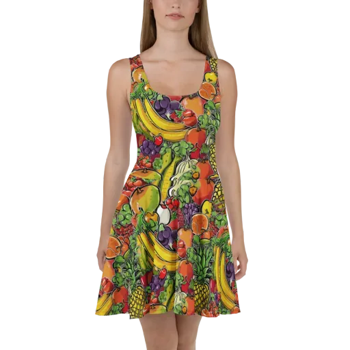 Tropical Market on a Skater Dress