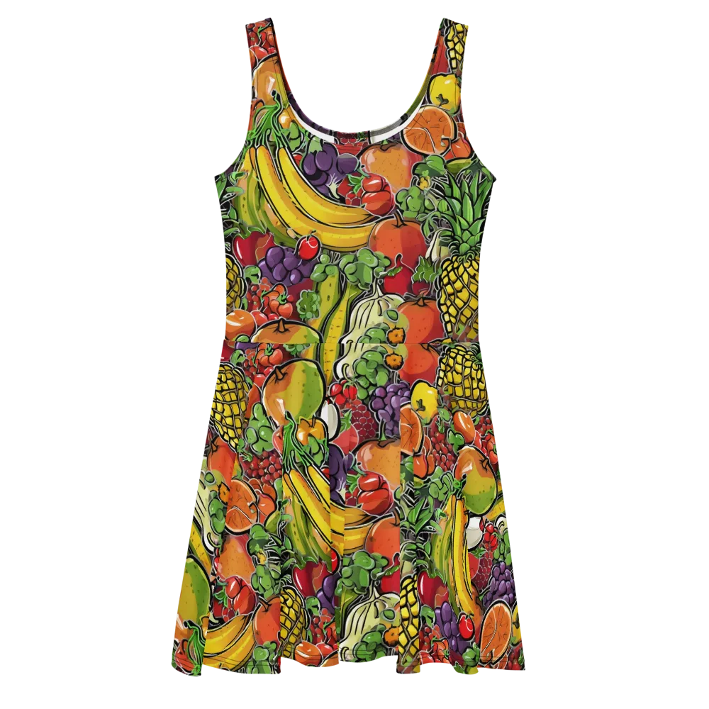 Tropical Market on Skater Dress — Front