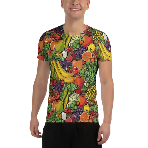 Tropical Market on a Men's Athletic T-Shirt