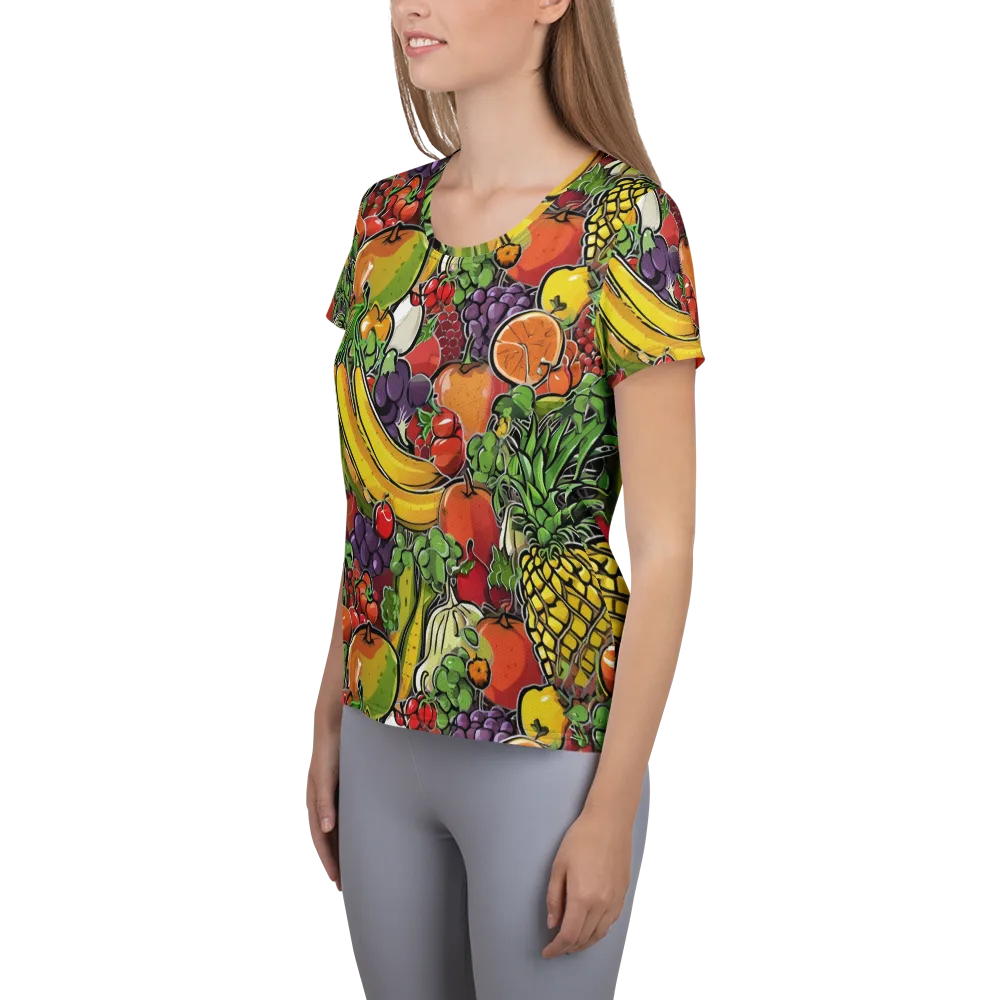Tropical Market on Women's Athletic T-Shirt — Left